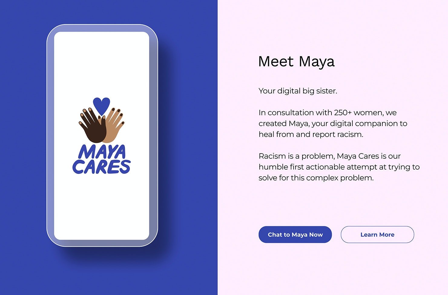 Maya Cares: The chatbot supporting women of colour through racism